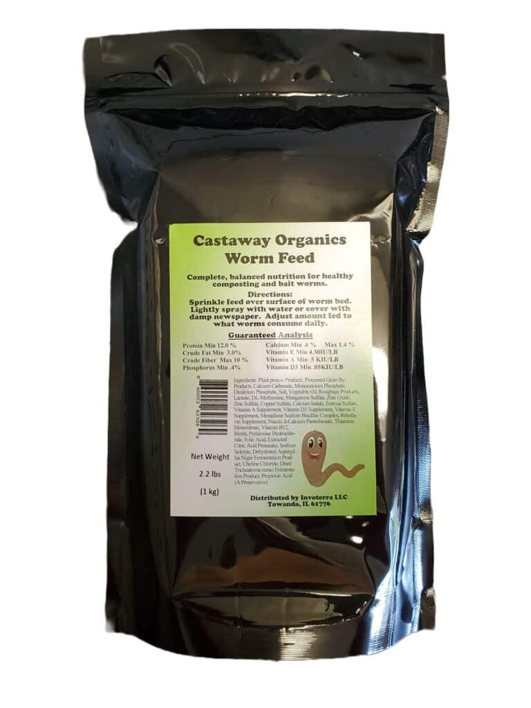 Castaway Organics Worm Food Resealable 1kg (2.2 lbs)